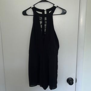 Black romper with lace detail